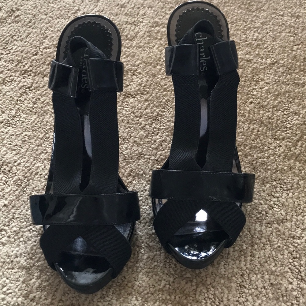 Charles David patent heeled sandals
